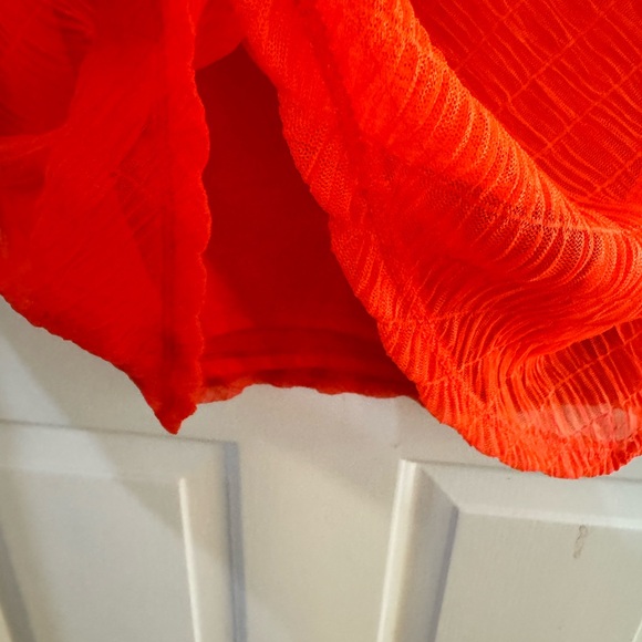 DKNY NEW Orange tank shirt Large Chiffon like overlay fully lined. FABRI… - Picture 3 of 11